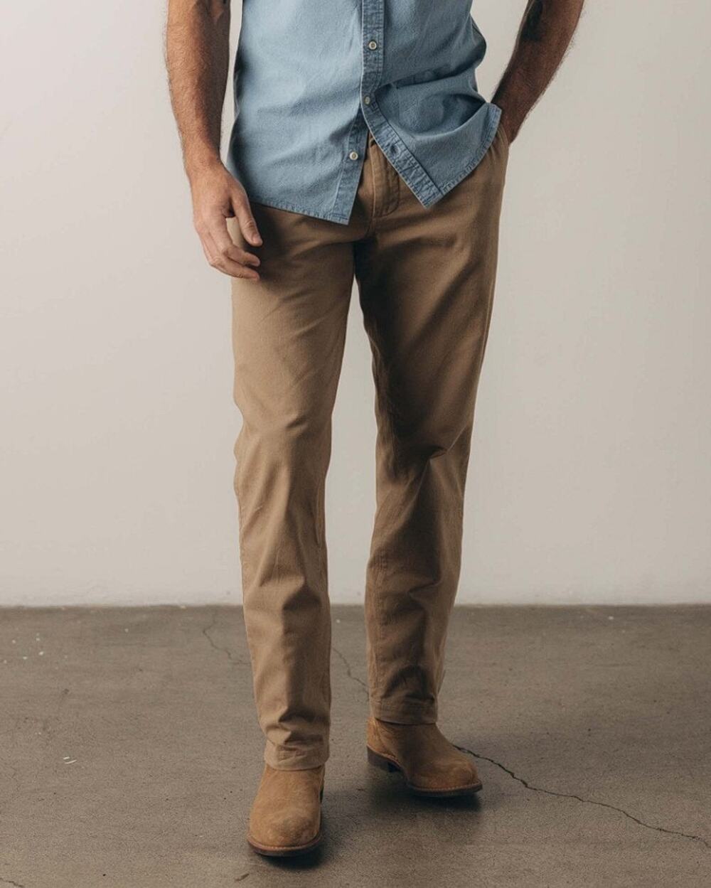 TAYLOR STITCH Men's The Democratic Foundation Pant Size 34x32 In Organic Khaki